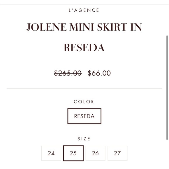 SOLD Lagence NWT Jolene Mini Skirt in Reseda Size 29 - Picture 11 of 12